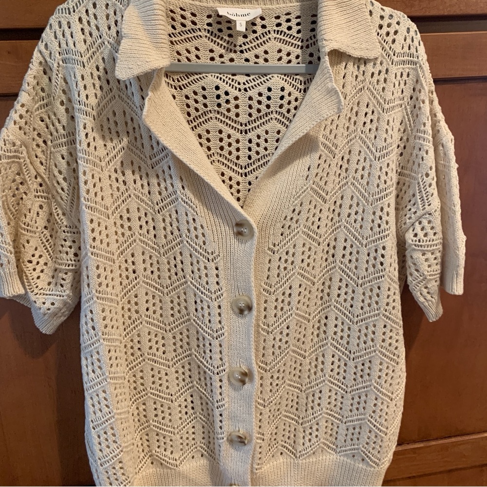 Bohme Cream Open-Knit Sweater